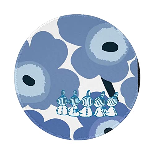 かわいい 花柄 リトルミイ アニメです マウスパッド 円型 ラバー 仕事/自宅用 滑り止めゴム底 耐久性 オフィス ゲーム 柔軟 防水清潔 多機能 アニメ キャラクター 小型 便利 おしゃれ 可愛い 20*20cm （縁縫い固定）