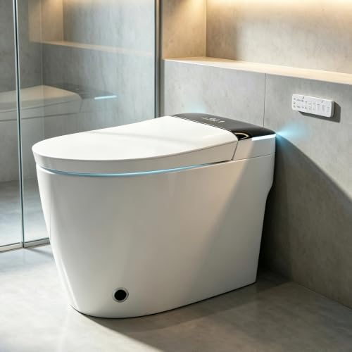 Image of TOTTE Smart Toilet with Bidet Built in, Auto Open /Close Lid, ADA Comfort Height, 1000g MaP Flush, 1.28 GPF, Heated Seat & Dryer, Electric Tankless Toilets with LED Display