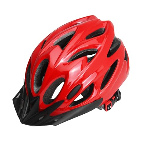 Oshhni 軽量自転車ヘルメット 男女兼用 快適 調節可能 実用的 大人用 信頼性の高いサイクリングアクセサリー, 赤