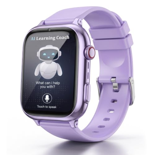 Image of sekyo 4G Smart Watch for Kids | AI Learning Coach, Whatsapp, Video Calling, GPS Tracker, Health Monitoring, Habit Coach| Edu-Games, Step Count (Purple, Neo Ai)