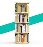 Amazon｜Aka Supaku 本棚 回転式本棚 4段 直径50cm×高さ133cm 耐荷重