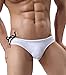 BRAVE PERSON Fashion Color Belt Men's Bikini Low Waist Swim Briefs (M / 28'', White)