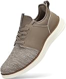 SVNKE Men's Slip On Casual Fashion Walking Shoes Hands Free Dress Sneakers Comfortable Lightweight Shoe Camel Color 10