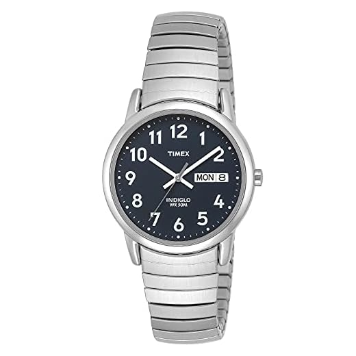 Timex Men's T20031 Easy Reader 35mm Silver-Tone Stainless Steel Expansion Band Watch