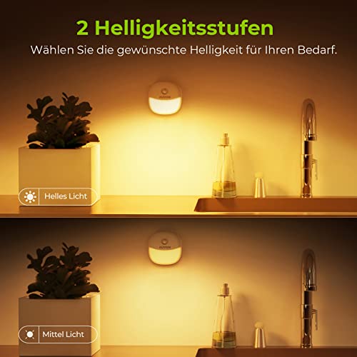 AUVON Aufladbares Magnet-Nachtlicht, Bewegungs-/Dämmerungssensor, 2er-Pack – Bild 5
