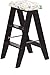 Krzesło teczkowe na drabinę stołek / 3-rolkowa drabina, taboret krzesło do jadalni drewniane schody siedzisko ogrodnictwo obciążnik do dużych obciążeń maks. 150 kg w kolorze czarnym (rozmiar: #6)