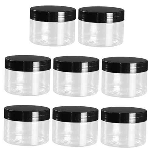 PartyKindom 8 piezas Botes de Crema Pequeños para Viaje de Recipientes Cosméticos Transparentes Perfectos para Maquillaje y Lociones Diseño Portátil y