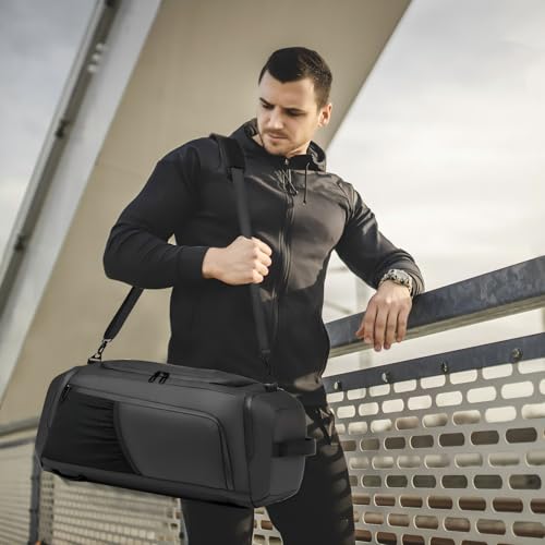Gym-Sports-Bag-for-Men40L-Waterproof-Gym-Duffle-Bag-with-Shoes-Compartment-and-Wet-PocketTravel-Duffel-Bag-with-Shoulder-Strap-and-Backpack