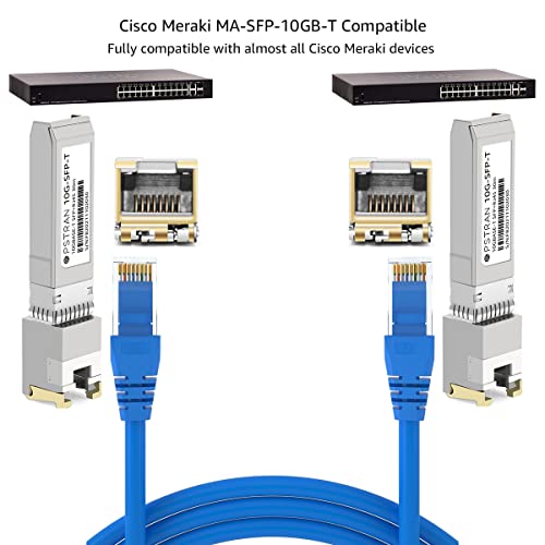 Image of 10GBASE-T SFP+ RJ-45 Copper Transceiver Module Compatible with Cisco Meraki MA-SFP-10GB-T 10G SFP+ 30m Cat6a /7 10 Pack