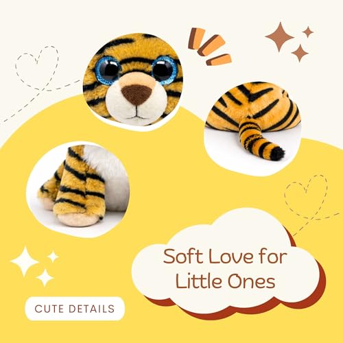 Image of TOYTALES Little Tiger Plush Soft & Cuddly Stuffed Animal Toy for Kids & Babies | Cute Tiger Plush with Sparkly Eyes | Huggable Birthday & Baby Shower Gift 22CM