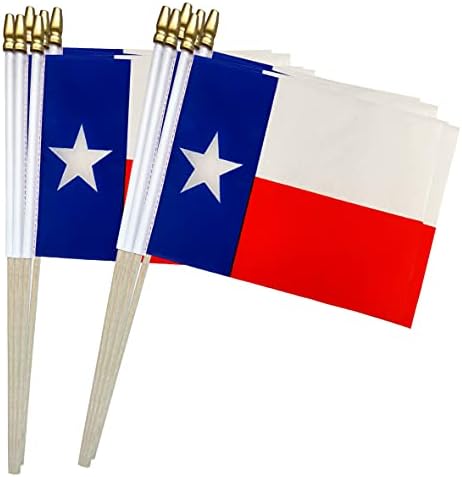 Lotto 6 Bandierine Texas 12x18 Poliestere Con Asta In Legno Trade Winds