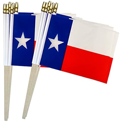 TSMD Texas Stick Flags Small Mini Hand Held State Flags,5x8 Inch,12 Pack Cover