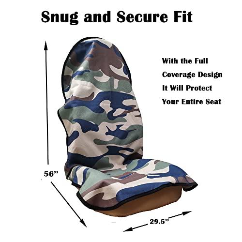 Image of Car Seat Cover Protector Front Seats,for Gym Workout,Running,Swimming,Beach and Hiking,Waterproof Sweat Towel Bucket Seat Covers for Cars SUV Trucks (Camouflage, 2Pcs)