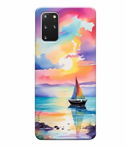 Image of Printed Hard Back Case Cover & Compatible for Samsung Galaxy S20 Plus | Vector Ship Nature Art (Multicolor) - D1209