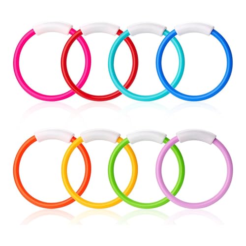 Fozriybefy Anillo de buceo de 8 piezas para piscina, anillos de piscina para niños, entrenamiento subacuático, anillo de buceo para niños, duradero