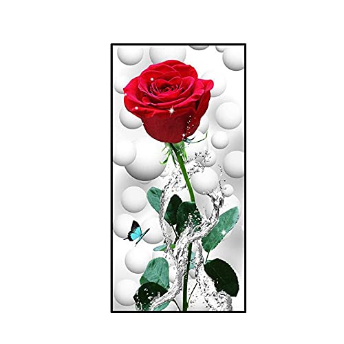 Peinture Diamant 5D DIY fleur rose rouge grand format kit broderie art