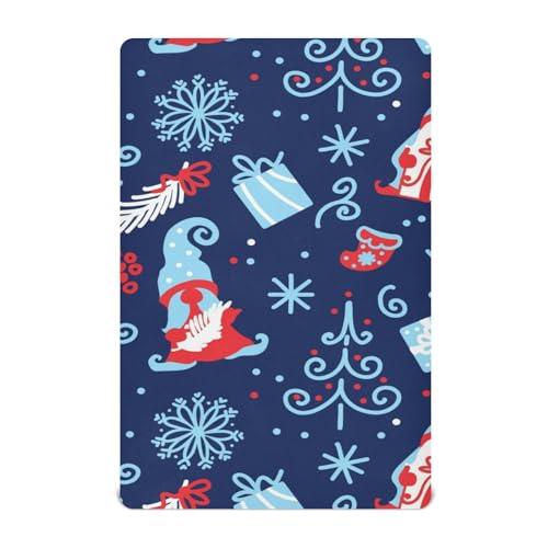 Moudou Christmas Gnome Playard Sheet for Boy Girls, Soft Breathable Fitted Toddler Sheet for Standard Playard Bed Mattress, 39 x 27 x 5 Inch