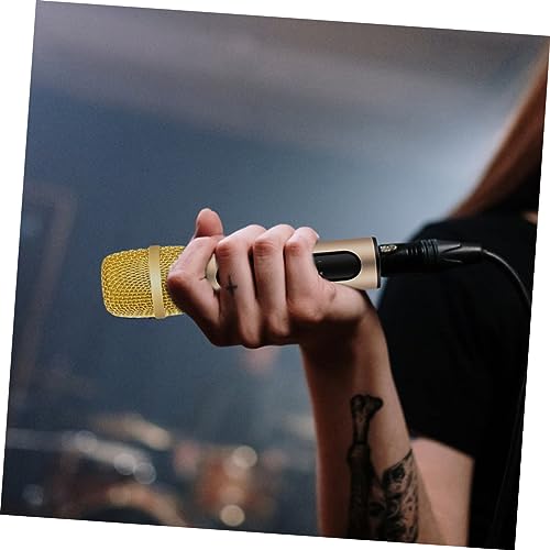 Microphone pour karaoké et studio avec accompagnement sonore doré