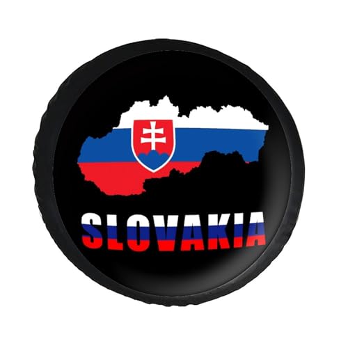 Slovakia Flag Slovak Slovensko Spare Tire Cover Leather Waterproof Wheel Protectors Universal Car Accessories 32inch