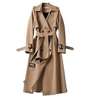 Generisch long mantel damen übergang Trenchcoat Lang Wintermantel Winddichter Windjacke Zweireiher Jacke Übergangsmantel Klassische Mantel Herbst Frühling Frauenmantel Damenmantel jacken