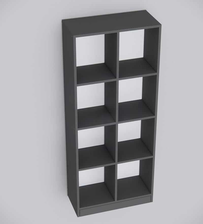Image of SPECIALITY PANELS 8 Shelf Bookcase, Grey, 176x73x35 cm, Open Storage Shelving Unit with Carpenter Assembly