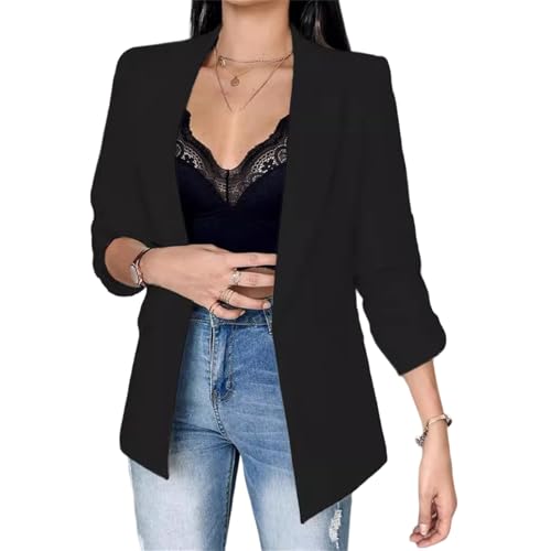 Blazer Jackets for Women Open Front Long Sleeve Blazers Casual Lapel Blazers Slim Work Office Blazers with Pockets