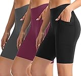 8'' High Waist Biker Shorts for Women-Workout Yoga Shorts Running Summer Soft Leggings with Pockets...