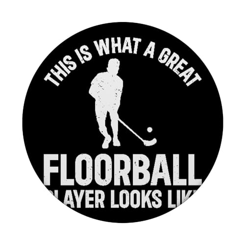 Unihockey Floorball - Great Floorball Player PopSockets Swappable PopGrip, Black - Image 3
