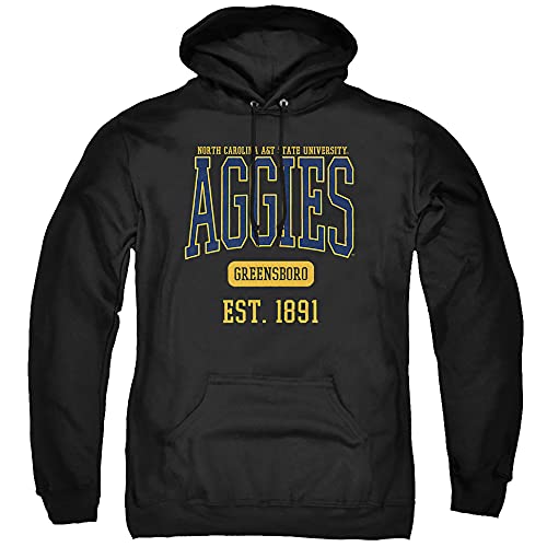 North Carolina A&T State University Official Est. Date Unisex Adult Pull-Over Hoodie,Black, 3X-Large