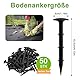 Deepton Erdanker Unkrautvlies, 50 Stück Erdnägel 10.5cm Lang, Bodenanker Schwarz, Erdspieß, Erdschrauben für Sicherheitsnetz, Maulwurfgitter, Drainagevlies, Teichvlies, Gartenvlies