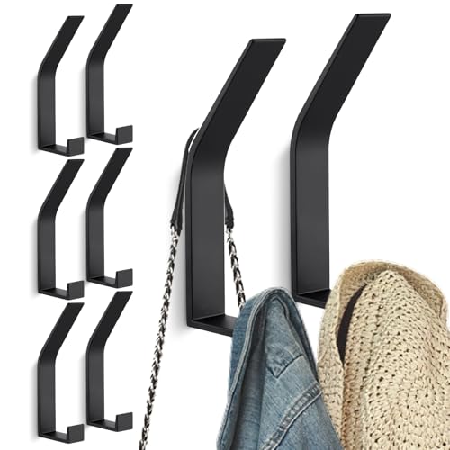 Kssvzz 8 Pack Coat Hooks Wall Mounted, Modern Wall Hooks for Hanging Clothes Coat, Scarf, Bag, Towel, Key, Cap, Cup