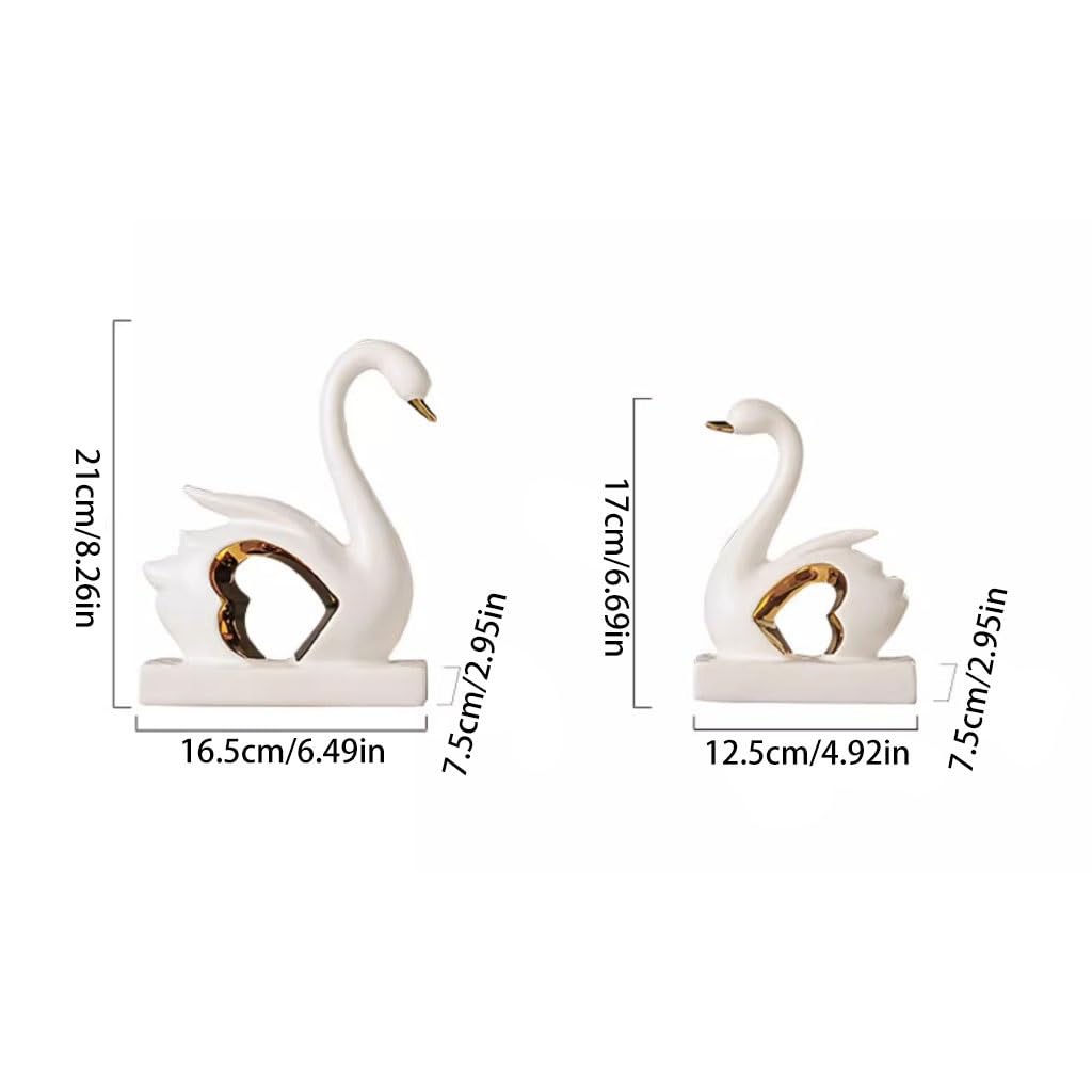 Bookends Fashion Para Swan Study Regał Dekoracja Salon Szafka na wino TV Półka książki(A)
