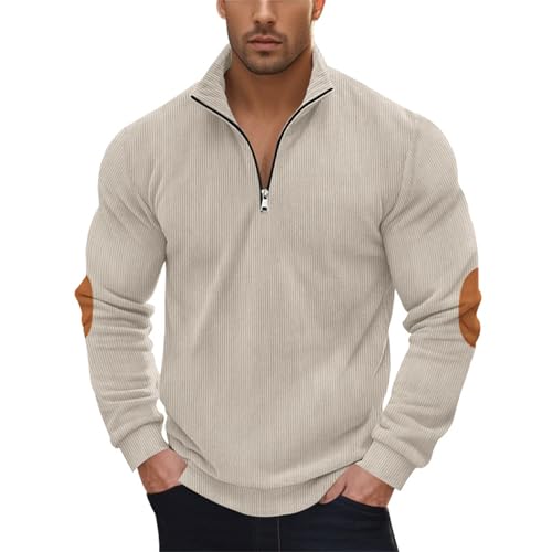 Sudadera Vintage Cuello Alto Hombre Beige Talle S miniatura 2