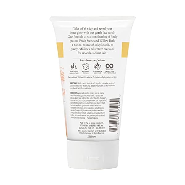 Burt's Bees Deep Cleansing Pore Scrub with Peach and Willow Bark, 4 Ounces, Pack of 3