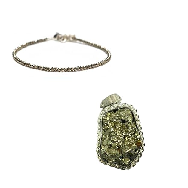 Princess Combo: Certified Pyrite Anklet & Pendant Set | Money Magnet Crystal Jewelry for Wealth, Prosperity & Positive Energy | Handmade Healing Stone Gift for Women-image-15