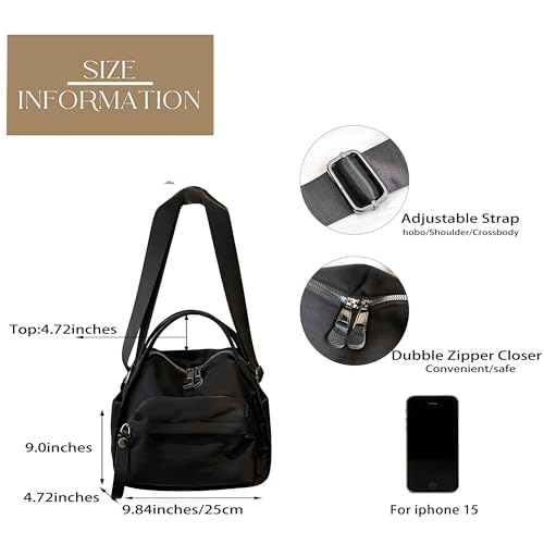 Bolso bandolera de nylon impermeable para mujer miniatura 6