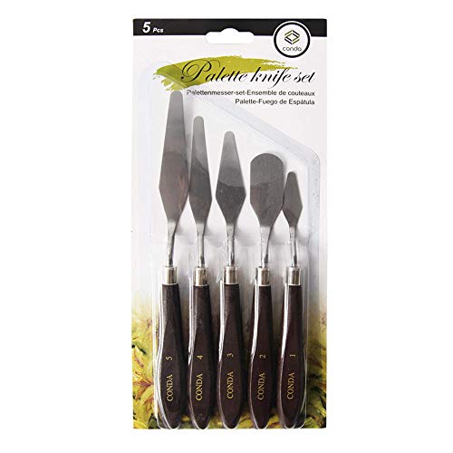 Conda CONDA-A16201 Palette Knife Painting Stainless Steel Spatula Palette Knife Oil Paint Metal Knives Wood Handle thumb #1