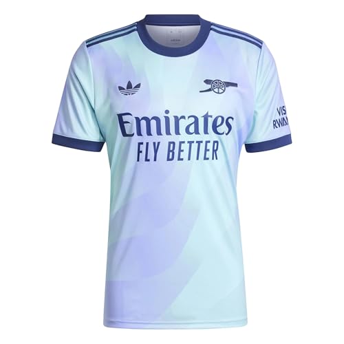 adidas Men's Soccer Arsenal 24/25 Third Jersey - Bold Design with Recycled Materials for Energetic Support (US, Alpha, Large, Regular, Regular, Aqua)