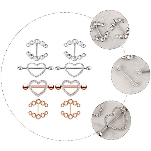 ARTIBETTER 4 pares de grampos de mamilo, anéis de proteção de seio, anéis de proteção de mamilo, lín