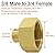 Joywayus 2PCS 3/4 GHT Female to 3/8 Compression Male Thread Adapter Pipe Fitting, Brass Reducer Faucet Connector Water Hose Adapter, Supply Line to Garden Hose Adapter for RV Kitchen Bathroom Plumbing
