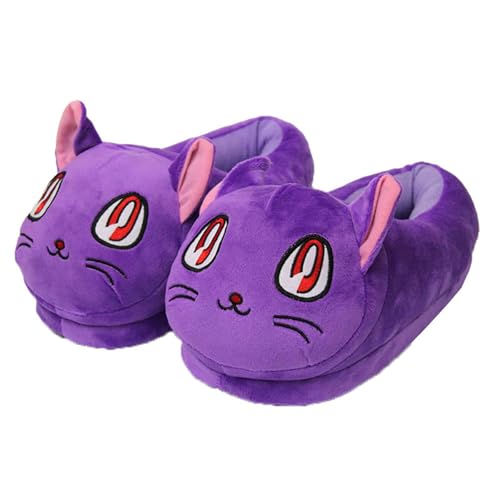 Unisex Slippers Cute Plush Cat Bedroom House Slippers Adult Anti Slip Loafers Shoes