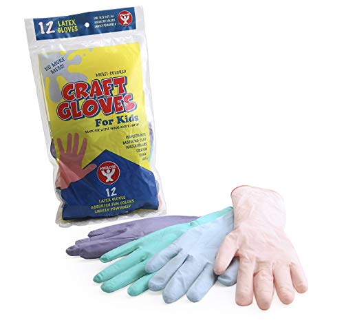 Hygloss Products Craft Gloves for Kids - Made from Natural Latex - Lightly