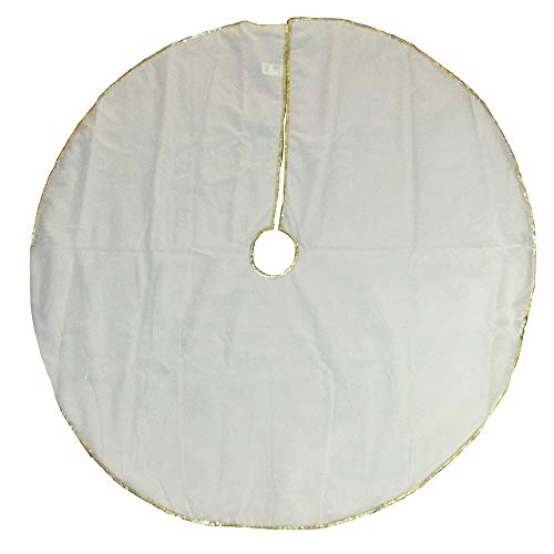 Kurt Adler 48" Gold Tree And Reindeer Applique Treeskirt, Polyester #TOP2