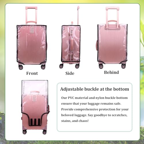 Clear PVC Suitcase Cover Protectors, 24/28 Inch Suitcase Covers For Luggage, Waterproof Dustproof Transparent Luggage Protector, Travel Suitcase Covers for Wheeled Suitcases (28inch)2