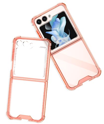 Image of BOUNCEBACK Transparent Shockproof Case /Cover for Samsung Galaxy Z Flip5 / Galaxy Flip 5 Case Cover - (Clear Orange | Rubber)