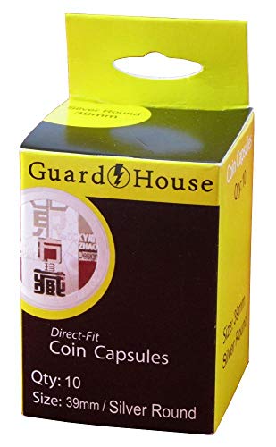 Guardhouse Box Of 10 Direct Fit 39Mm Coin Holders Silver Rounds #TOP9