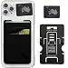 Double Pocket Gecko Phone Wallet - Adhesive Card Holder - Cell Phone Pouch - Stick on Lycra Pocket by Gecko - Carry Credit Cards and Cash - (Black-Black)