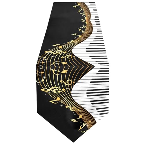 ALAZA Double-Sided Music Notes Piano Table Runner 14x108 Inches Long,Table Cloth Runner for Wedding Birthday Party Kitchen Dining Home Everyday Decor by ALAZA - Used condition - US$24.68