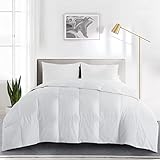 puredown Goose Feather and Down Comforter Twin Size Lightweight Downproof 100% Cotton Cover...