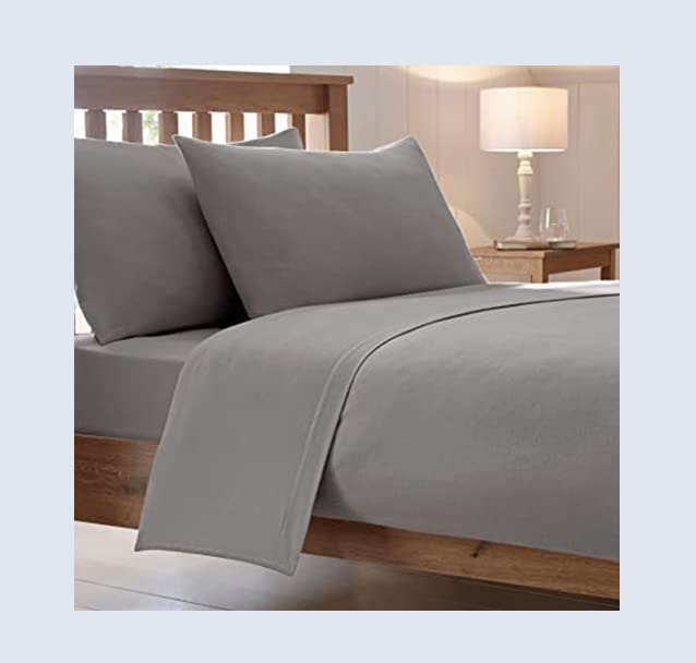 High Street Fashion ® Luxury Percale 16" 40CM Extra deep sheets Fitted Single Double Super King Size Bedding Bed Sheet & Pillow Pair Case (Sold Separately) (Grey, King)